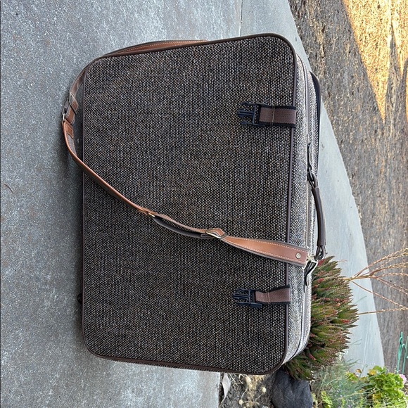 Brown and Tan Men's Travel Bag